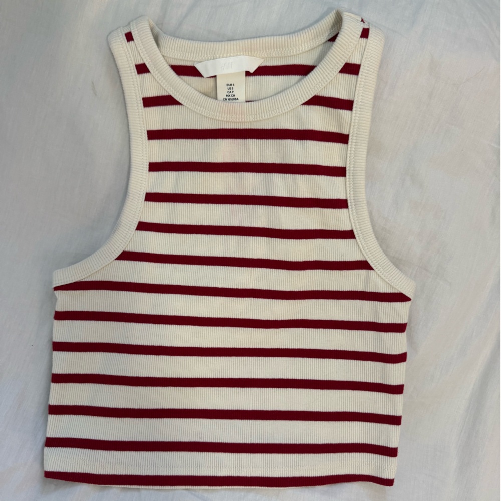 H&M Red and White Striped Top